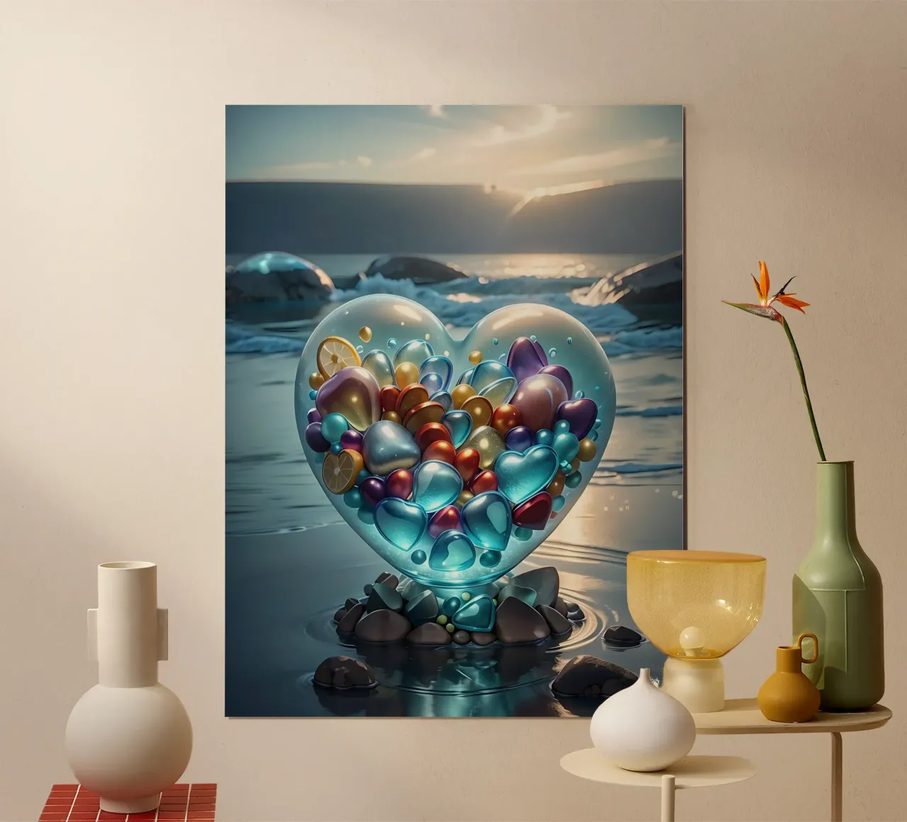 Cuore mare astratto carta hahnemühle da LM2KONE