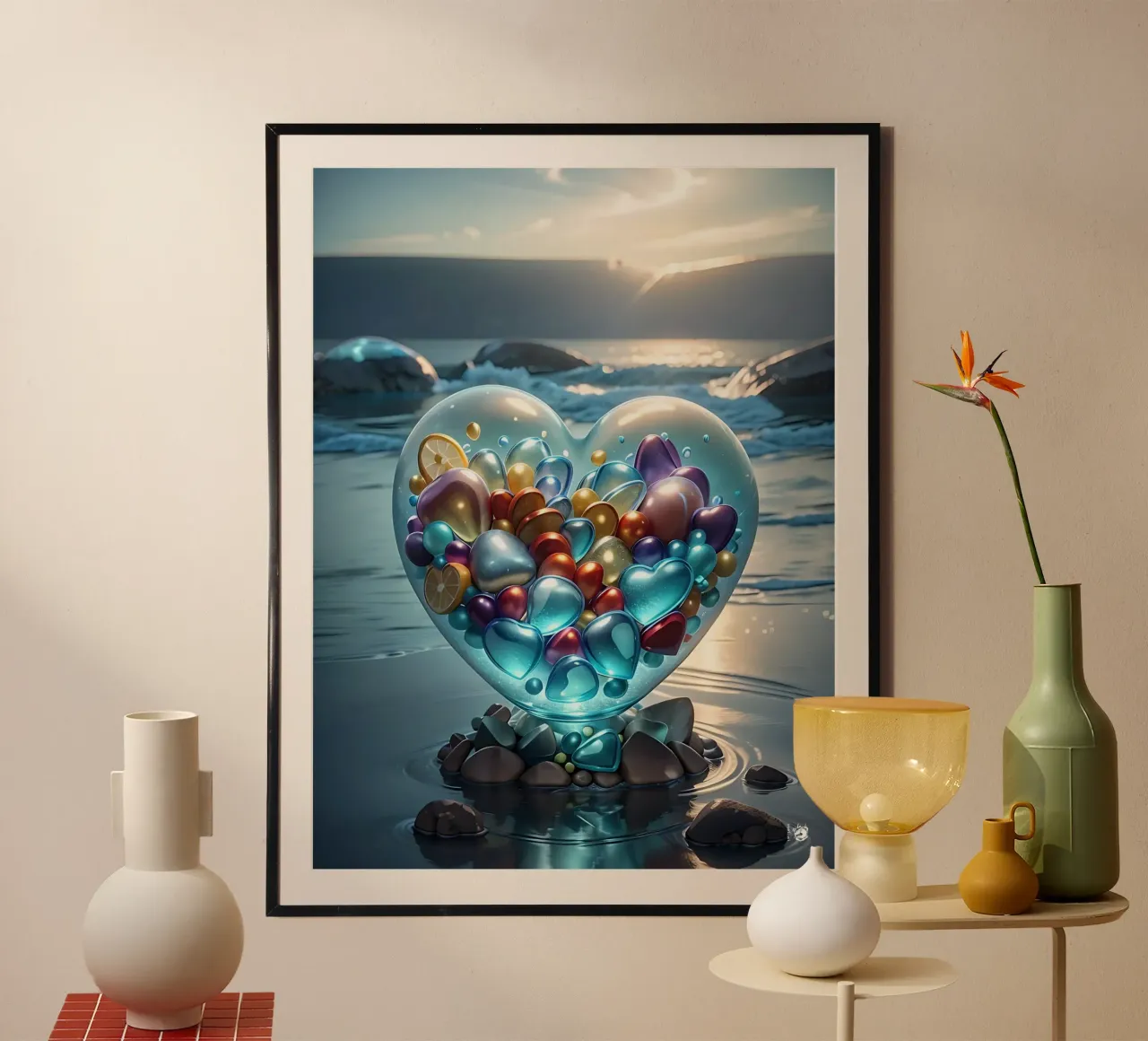 Cuore mare astratto carta hahnemühle da LM2KONE