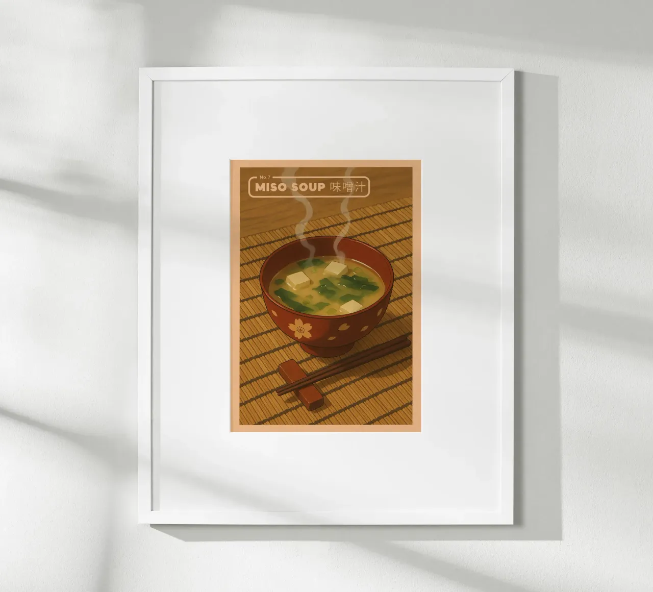 Tazón de sopa de miso estilo anime - Serie de comida japonesa n.º 7 poster de japanfox