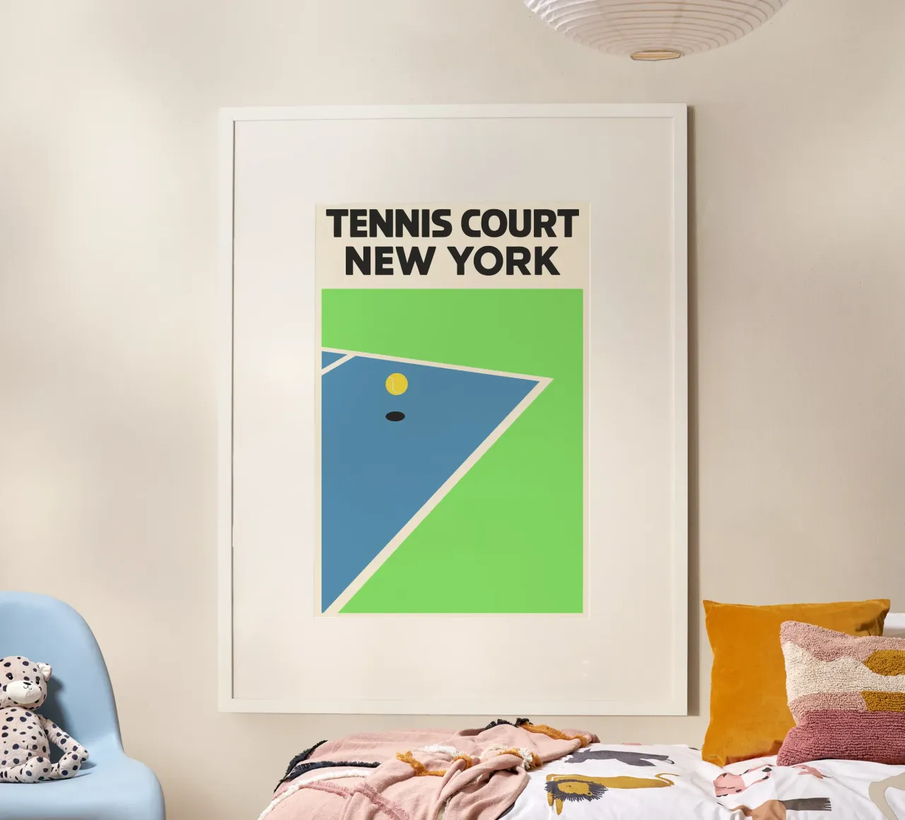 Match Point NYC – Retro Court Vibes poster con telaio in plastica da SMPLE