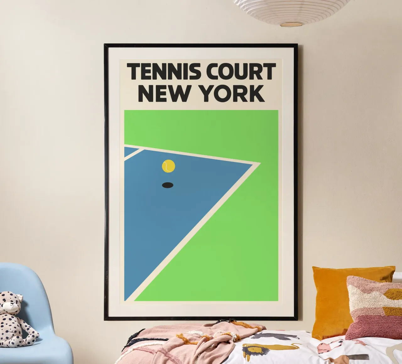 Match Point NYC – Retro Court Vibes poster con telaio in plastica da SMPLE