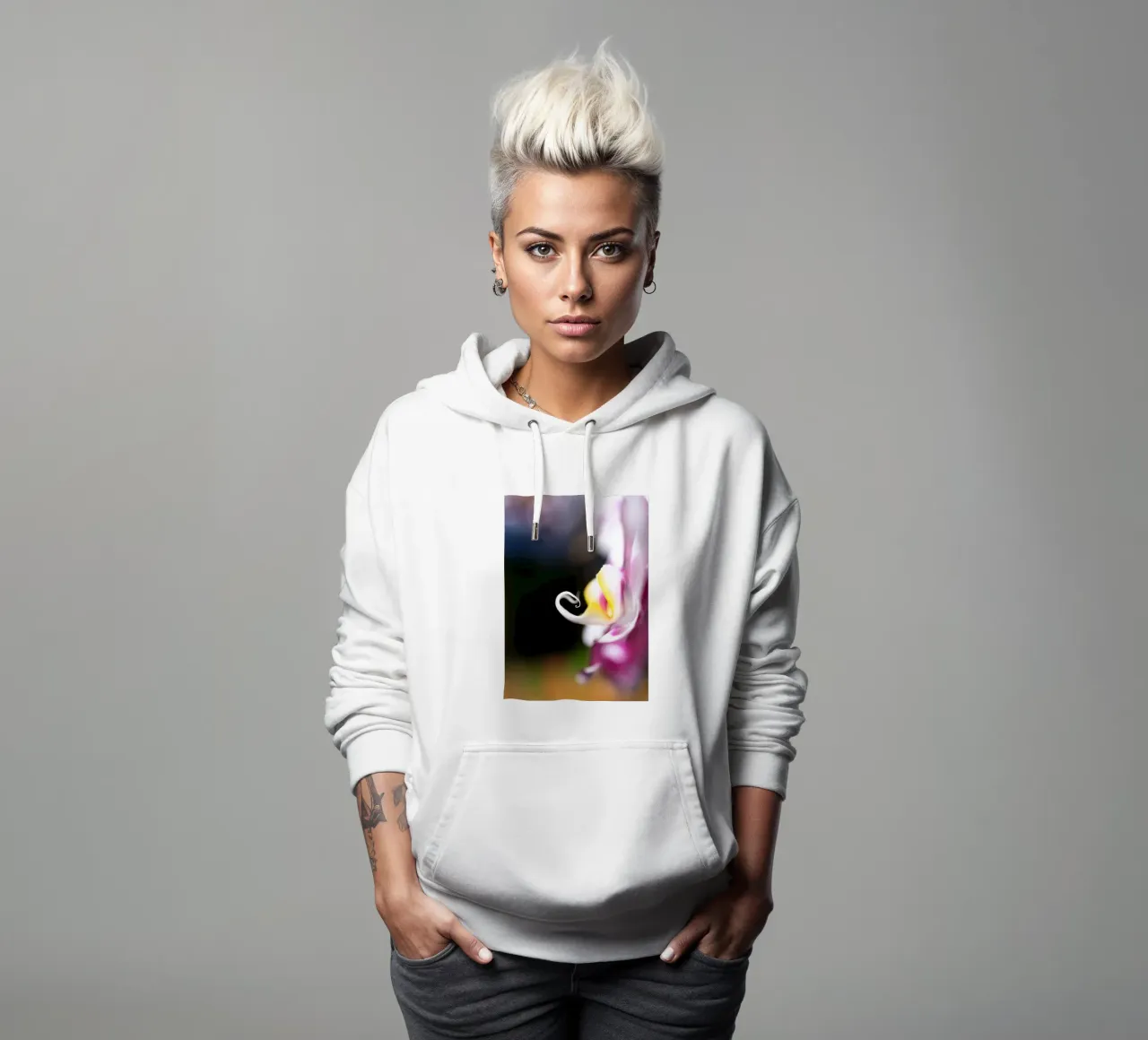 Orchidea #2 felpa con cappuccio da rafael campezato