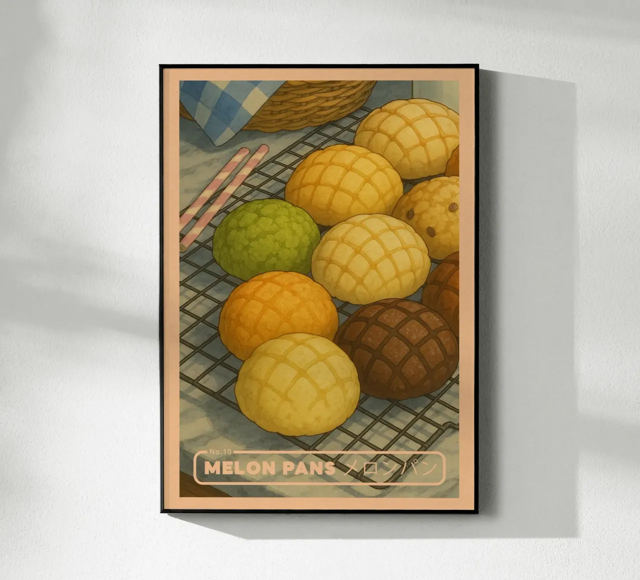 Anime-style Melon pans - Japanese food series No. 10 acrylic glass by japanfox
