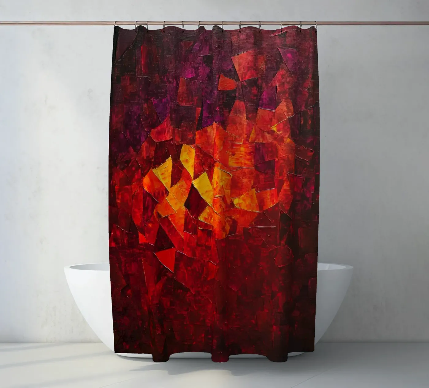 Red Duschvorhang von Art Unleashed