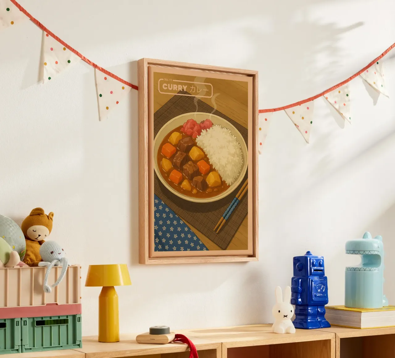 Anime-style Japanese Curry - Japanese food series No. 11 canvas by japanfox