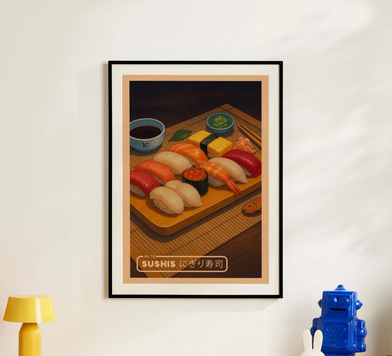 Set di sushi vari in stile anime - Serie di cibi giapponesi n. 13 carta hahnemühle da japanfox