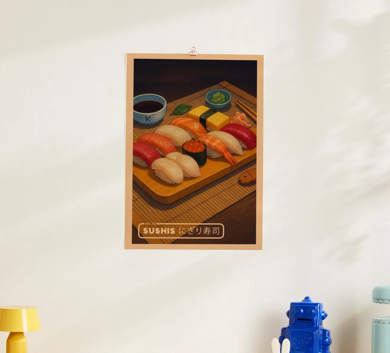 Set di sushi vari in stile anime - Serie di cibi giapponesi n. 13 carta hahnemühle da japanfox
