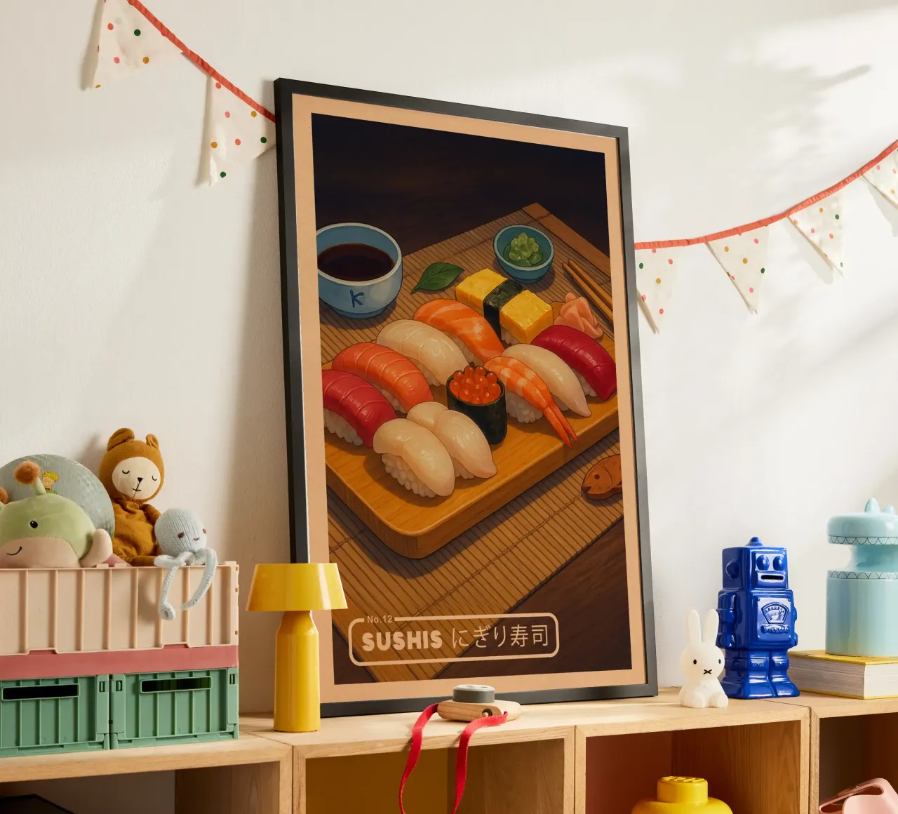 Set di sushi vari in stile anime - Serie di cibi giapponesi n. 13 carta hahnemühle da japanfox