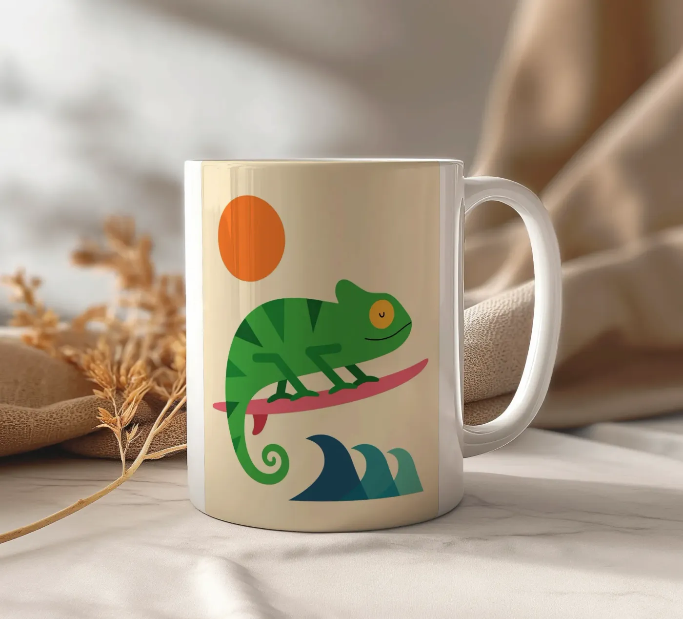 Surf Time ceramic mug by Andy Westface