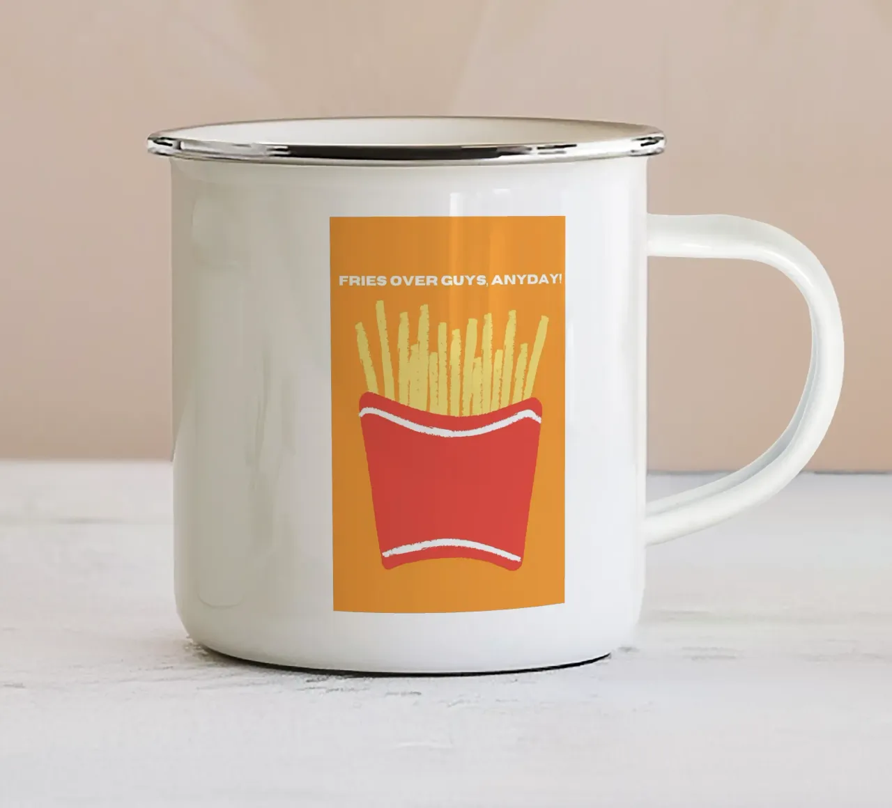 Fries Over Guys tazza in smalto da Dreamer10