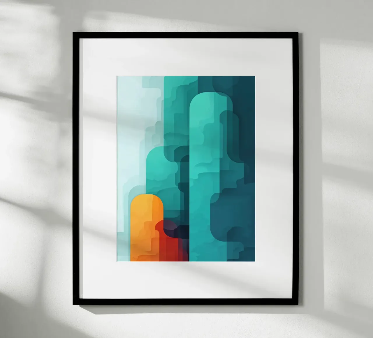 Paesaggio digitalizzato poster con telaio in plastica da Little Things