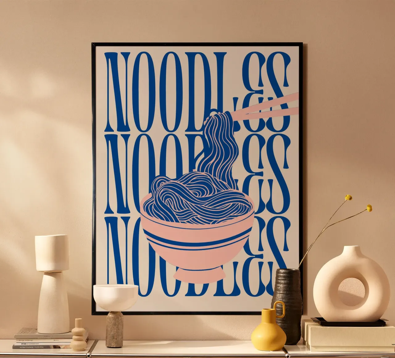 Noodles poster con telaio in legno da Dreamer10