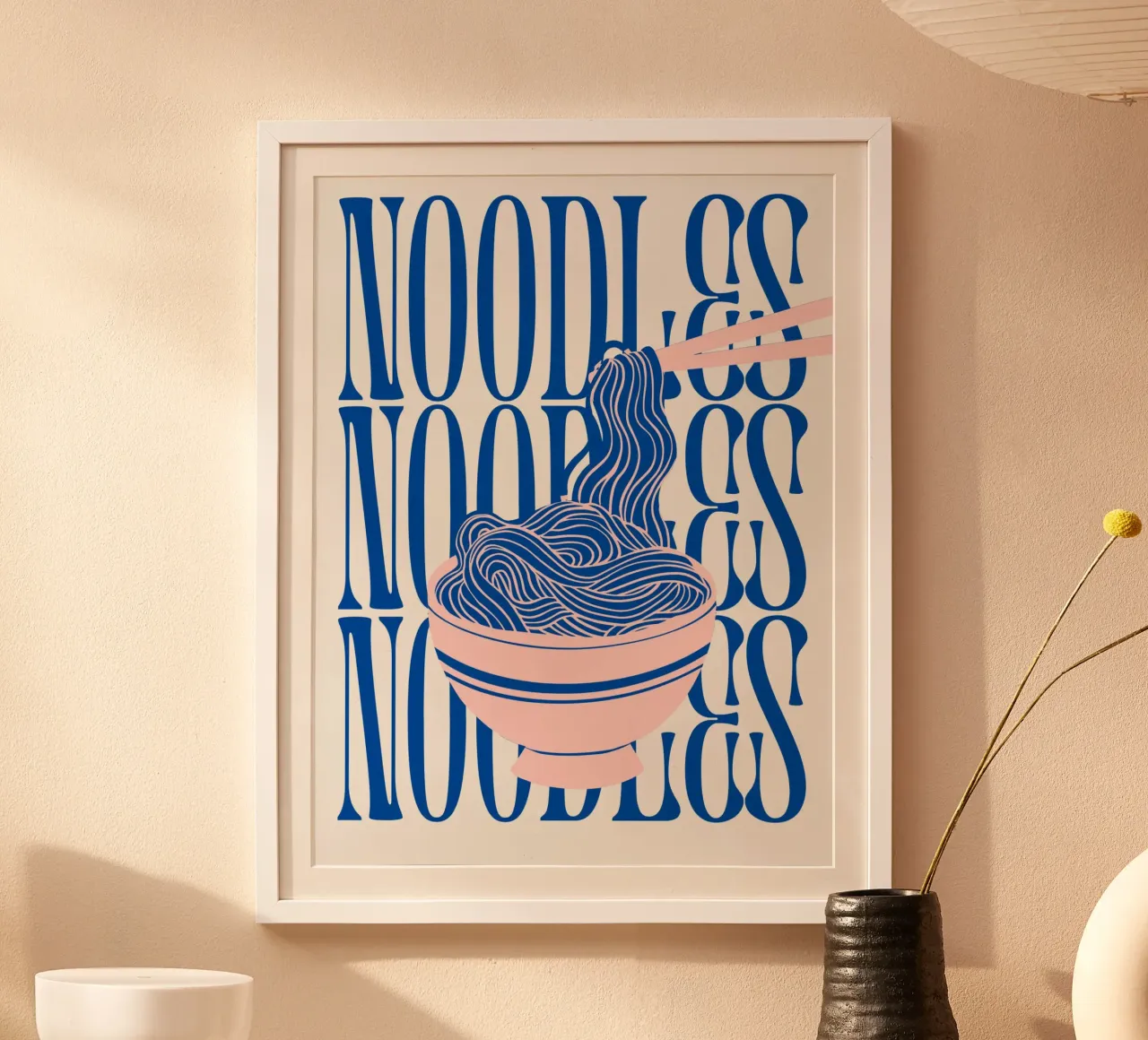 Noodles poster con telaio in legno da Dreamer10