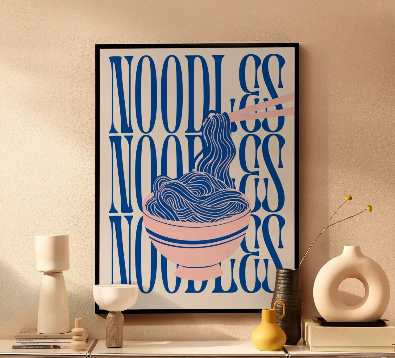 Noodles poster con telaio in legno da Dreamer10