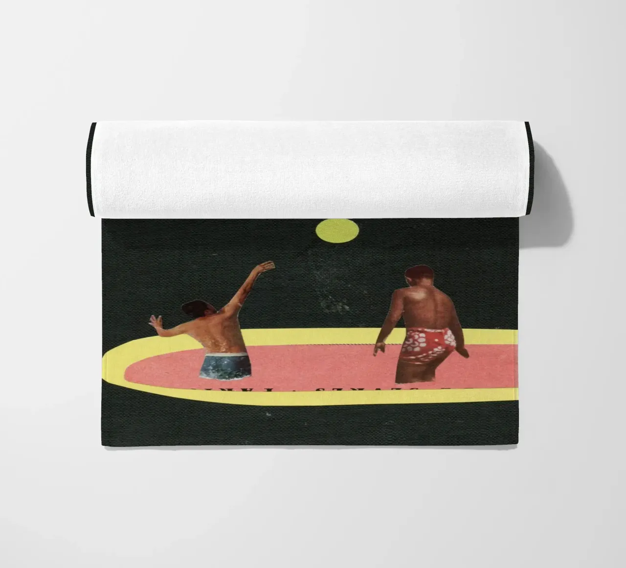 Pool Games beach towel by Cassia Beck Collage