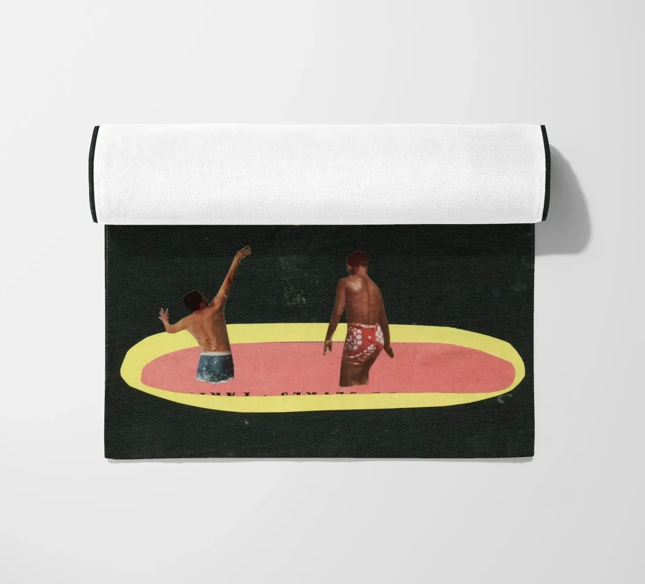 Pool Games beach towel by Cassia Beck Collage