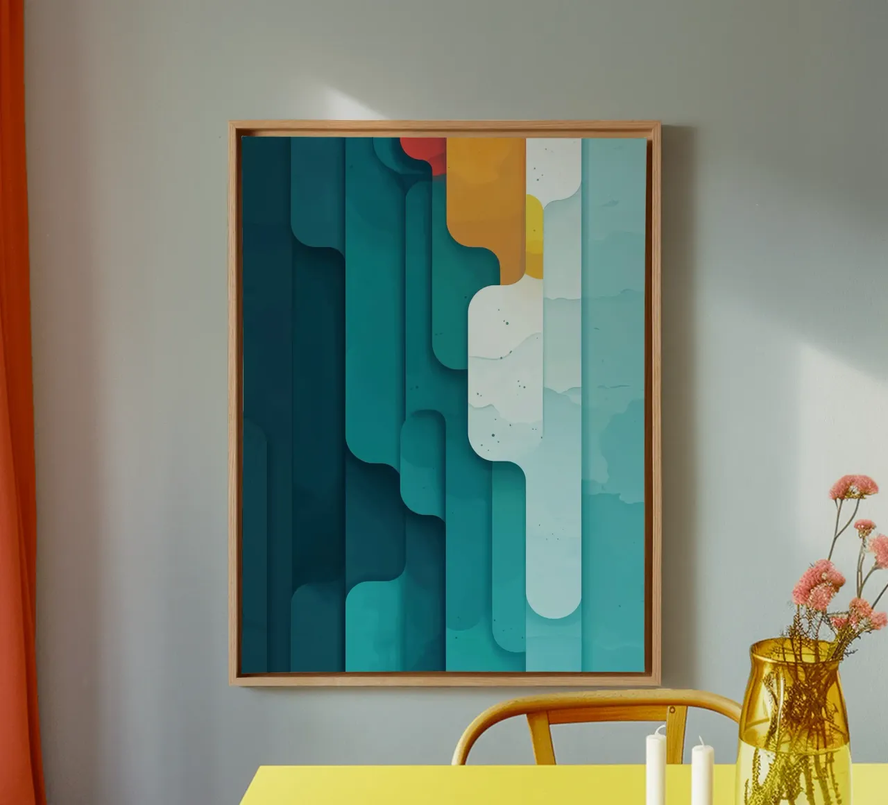 Abstract landschap canvas met Baklijst van Little Things