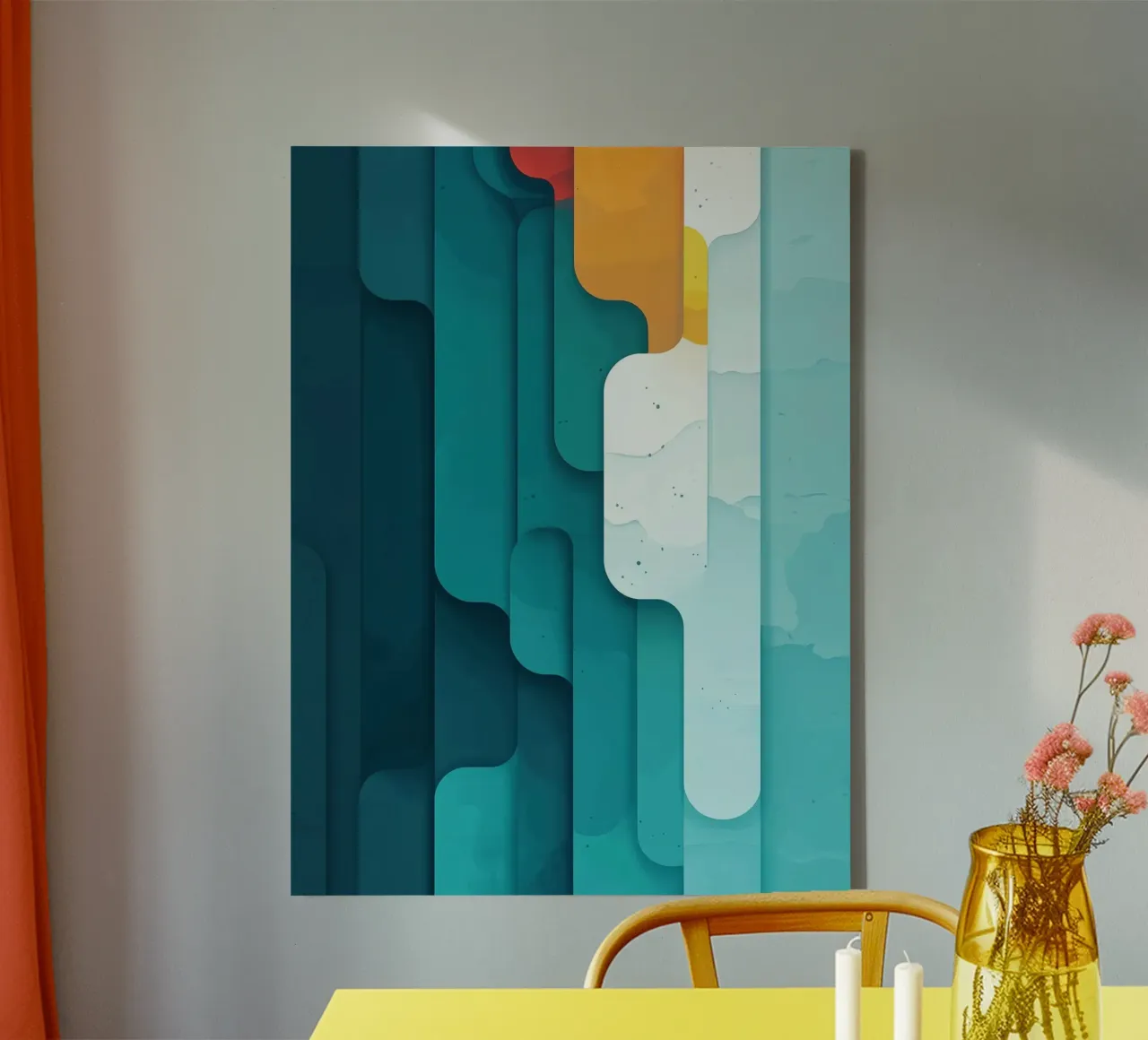 Abstract landschap canvas met Baklijst van Little Things
