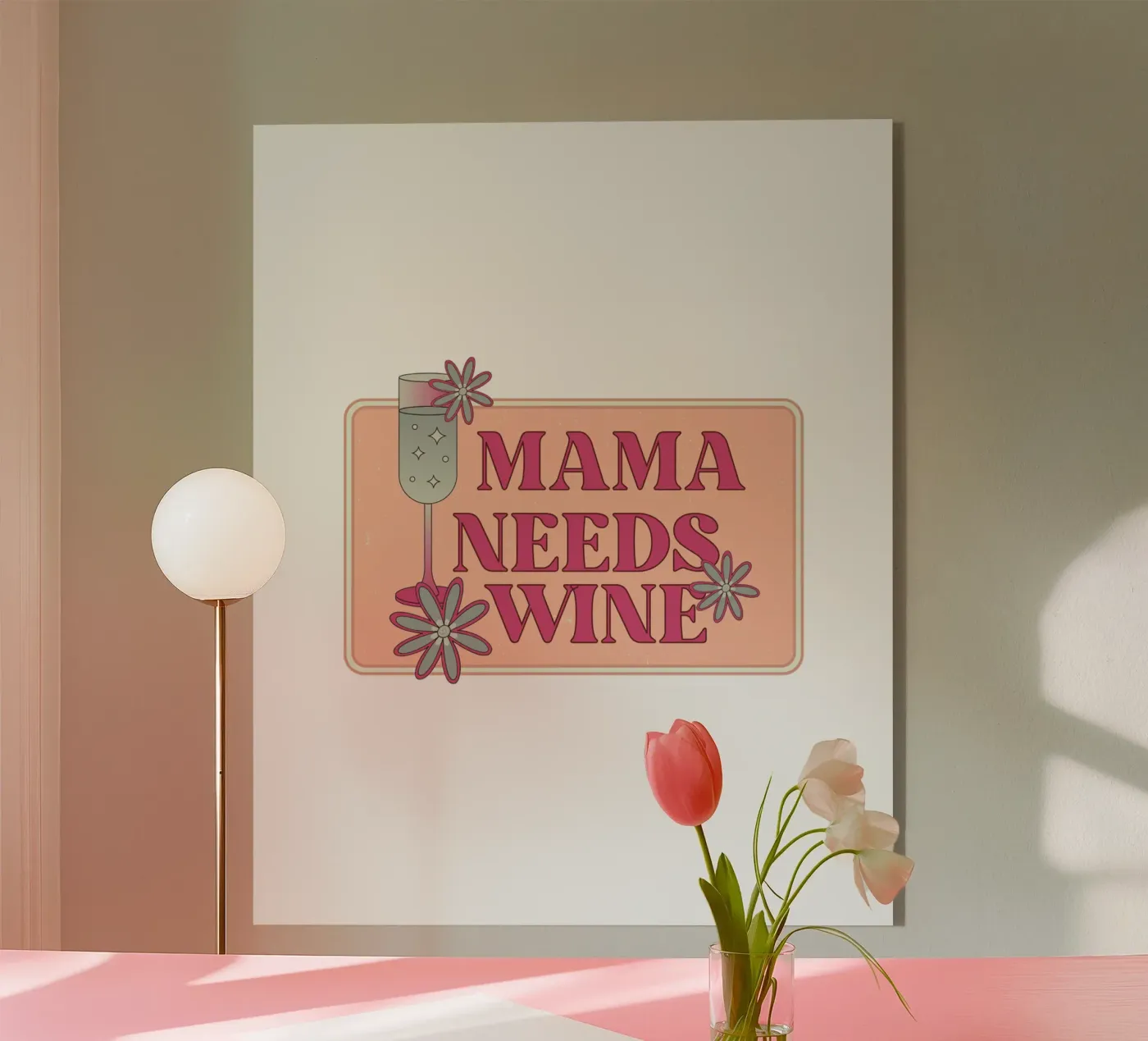 MAMA NEEDS WINE Acryl-Glas von SMRT STUDIO