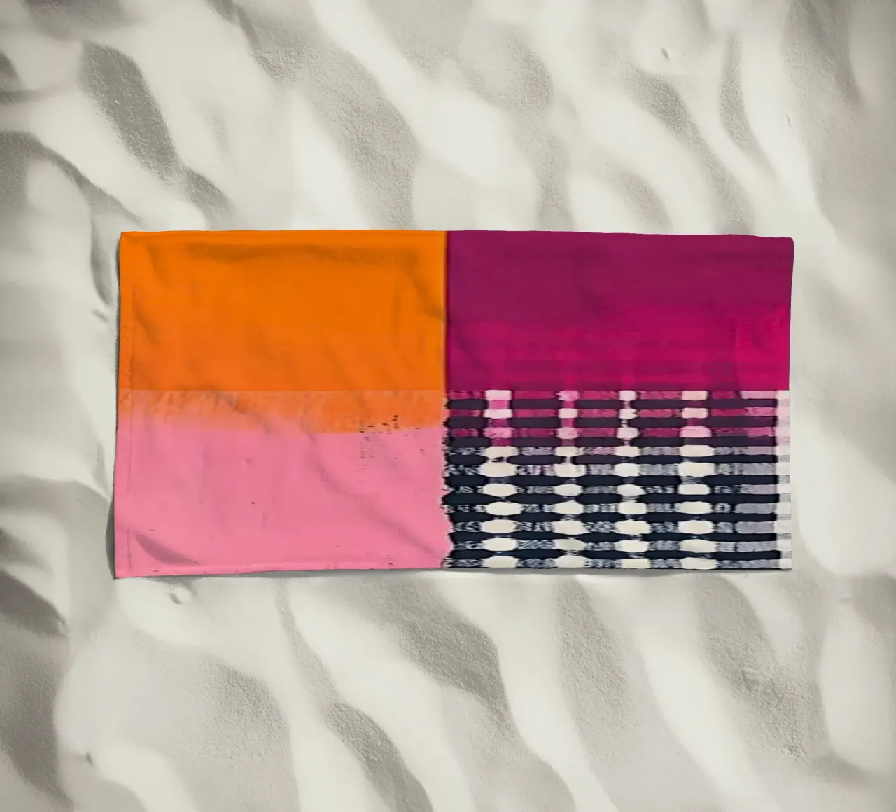 Pink and Orange Abstract telo mare da Gypsy Galleria