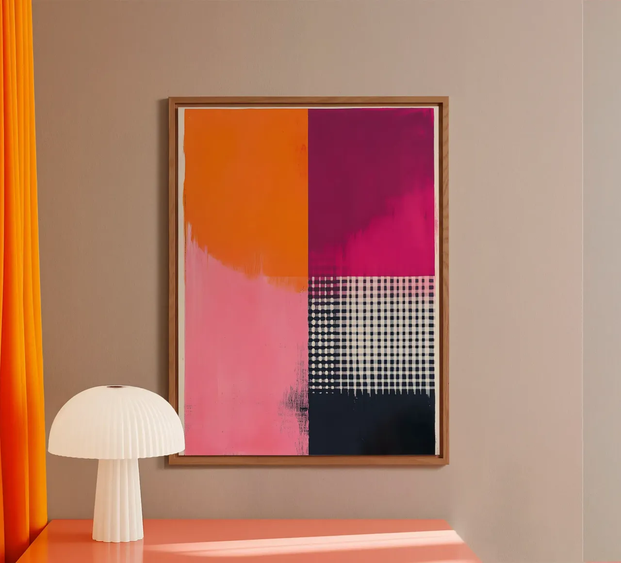 Pink and Orange Abstract alluminio dibond da Gypsy Galleria