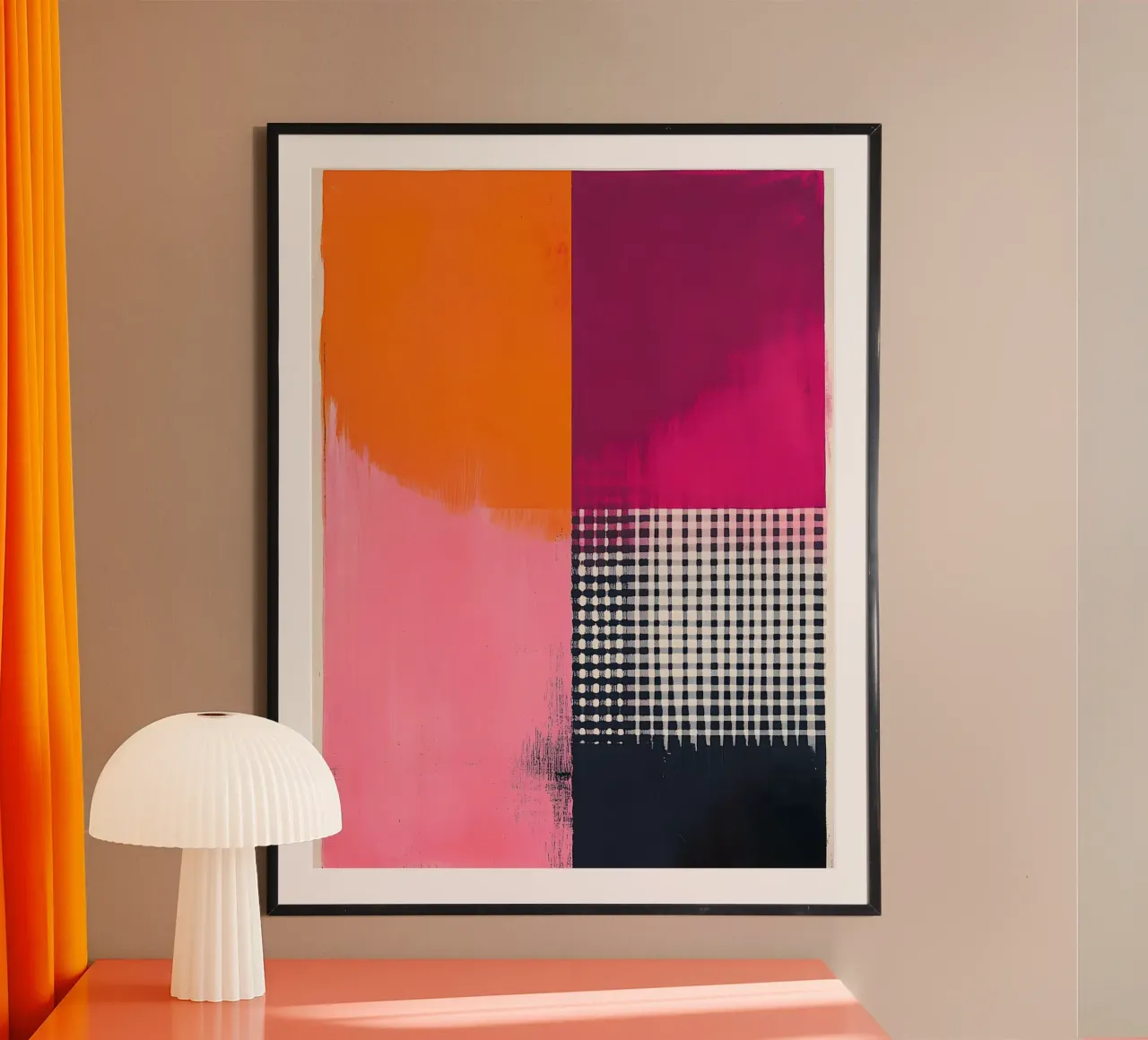 Pink and Orange Abstract carta hahnemühle da Gypsy Galleria