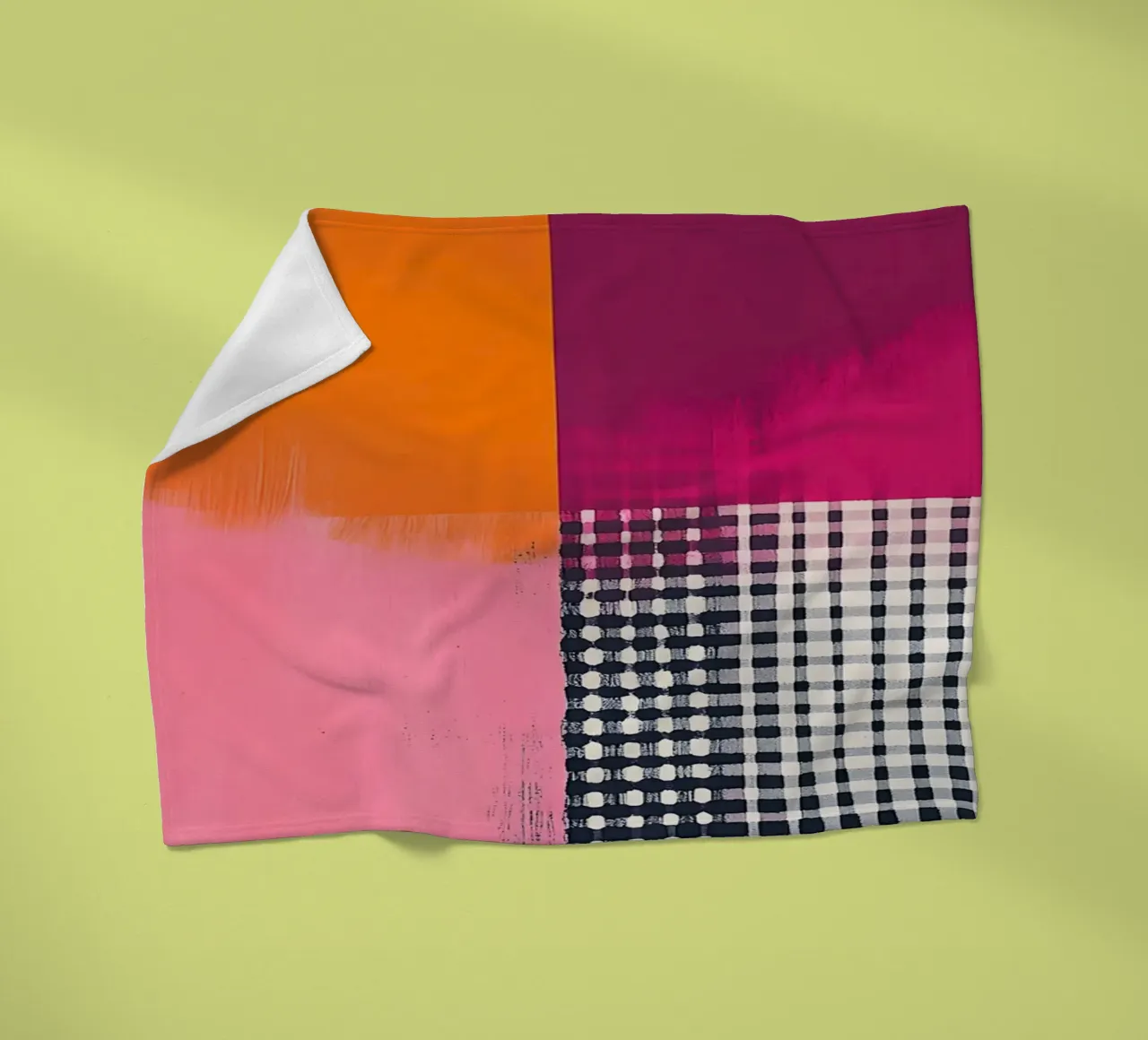 Pink and Orange Abstract coperta in pile da Gypsy Galleria