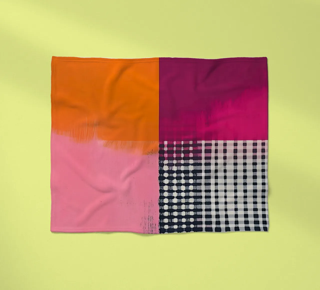 Pink and Orange Abstract coperta in pile da Gypsy Galleria