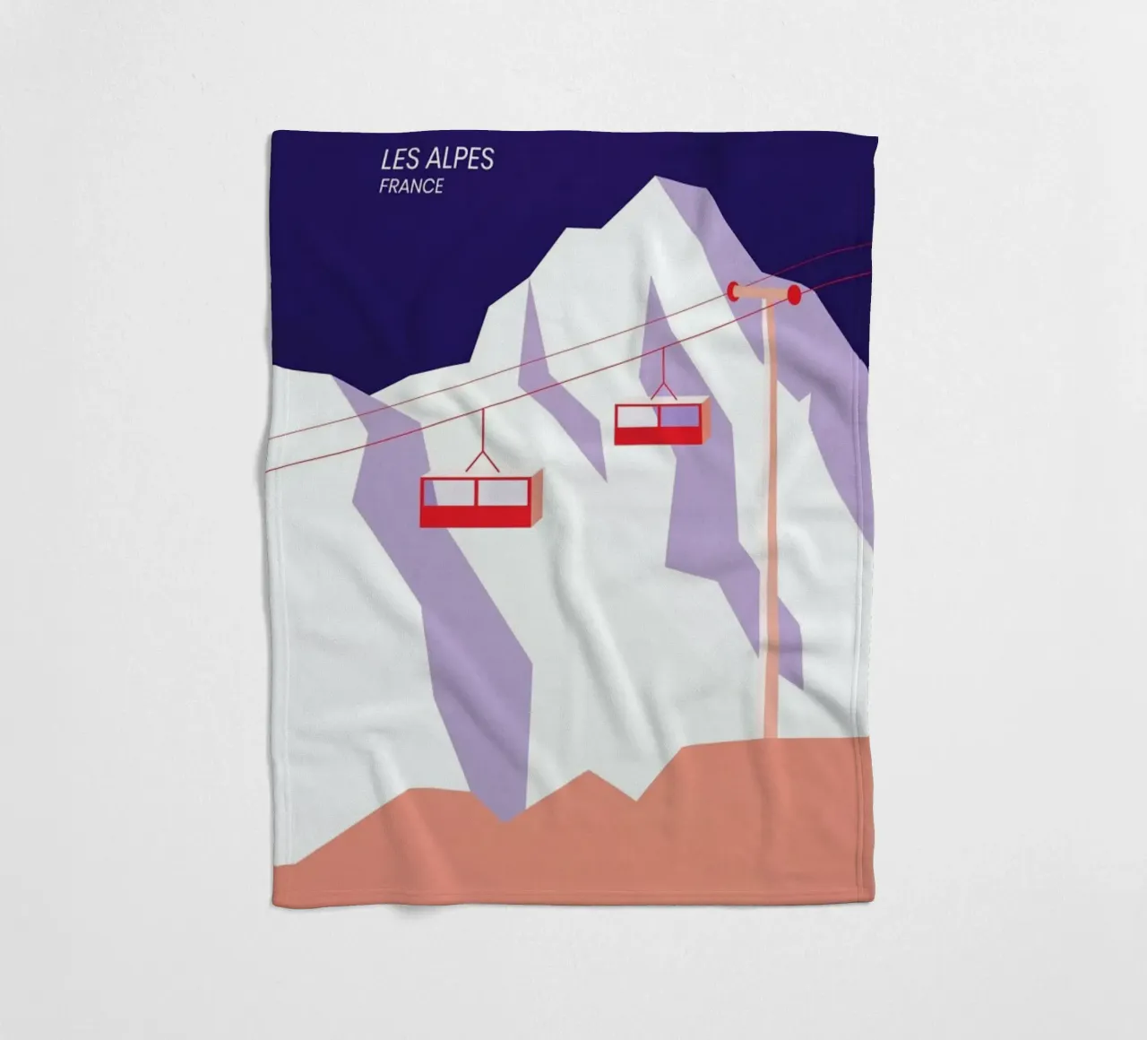 Les Alpes fleece blanket by The Cartography Collection