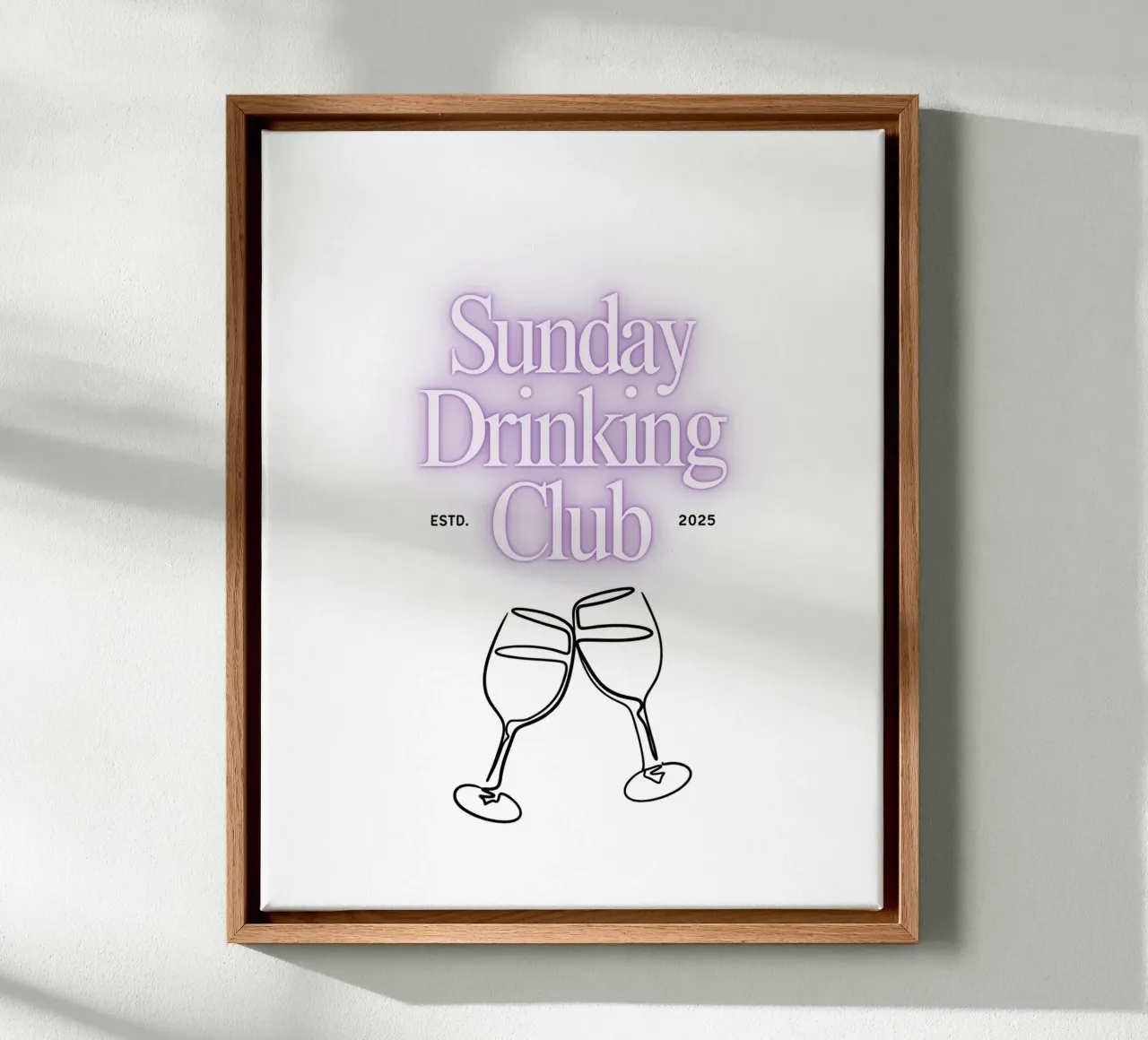 SUNDAY DRINKING CLUB tela con Cornice a cassetta da Einfach Uebel