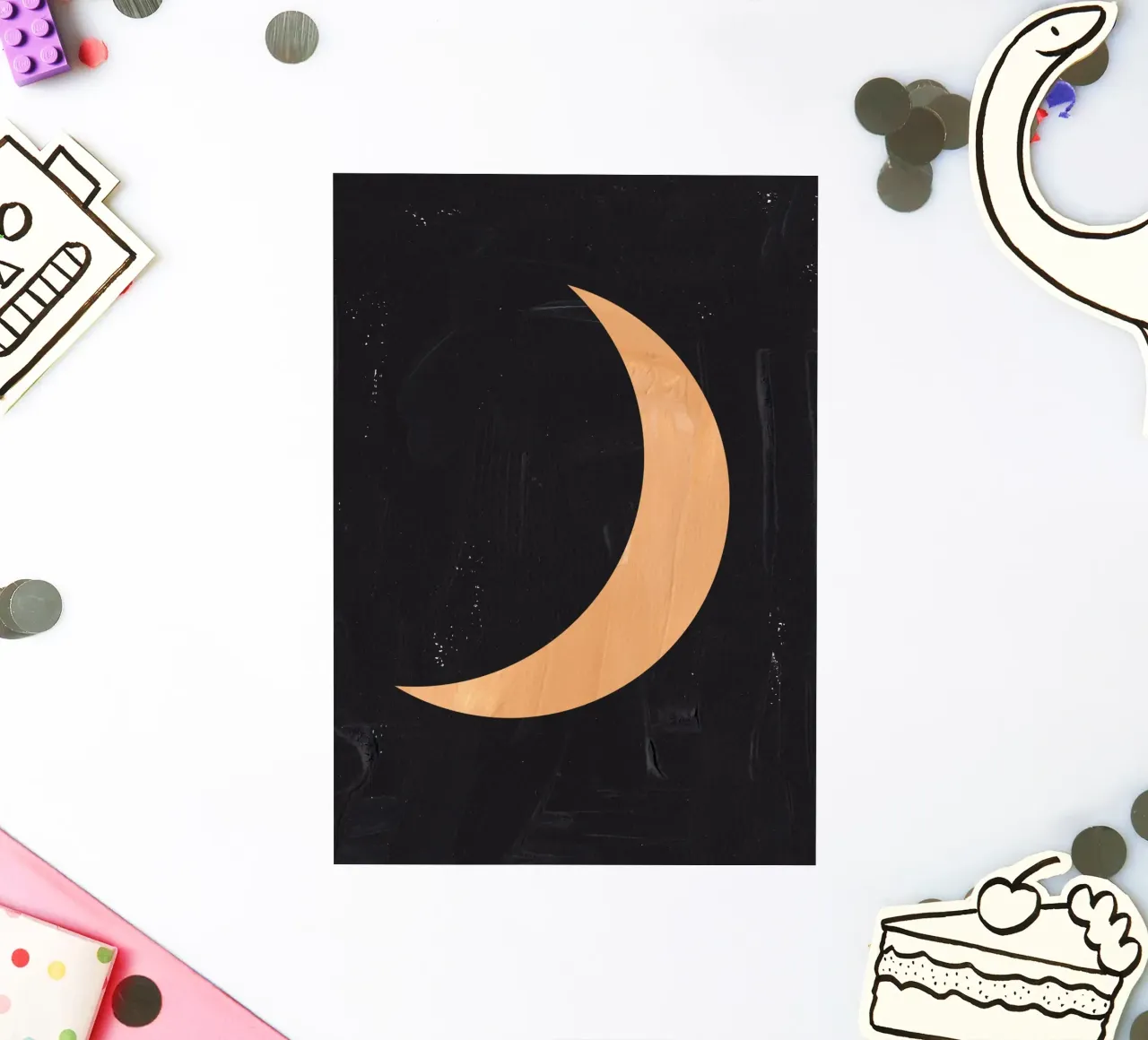 Boho-Mond Sticker von Rose Beck Art
