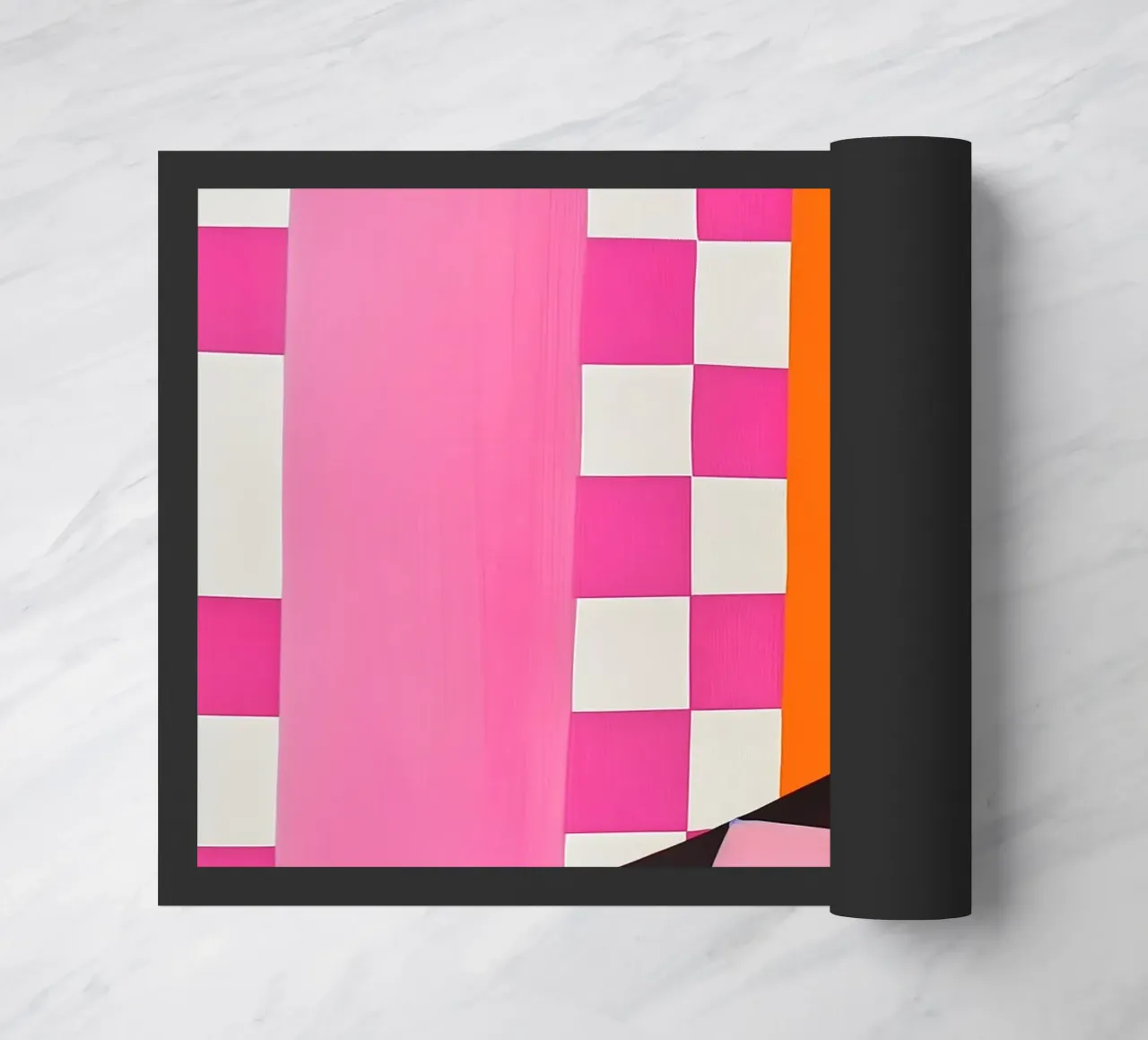 Pink and Orange Abstract Checks zerbino da Gypsy Galleria
