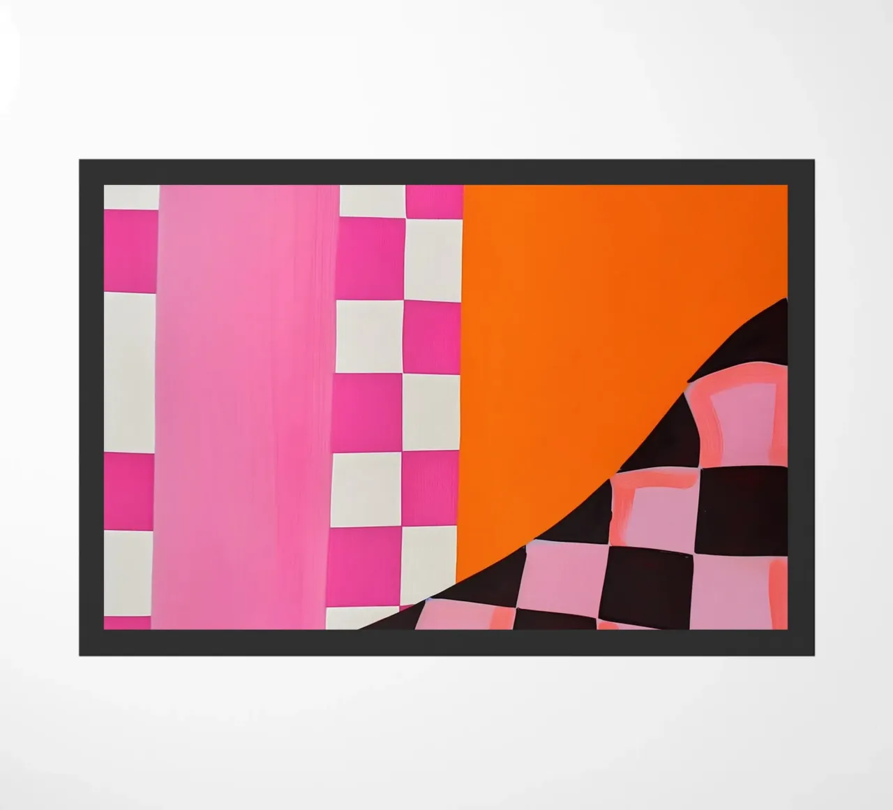 Pink and Orange Abstract Checks zerbino da Gypsy Galleria