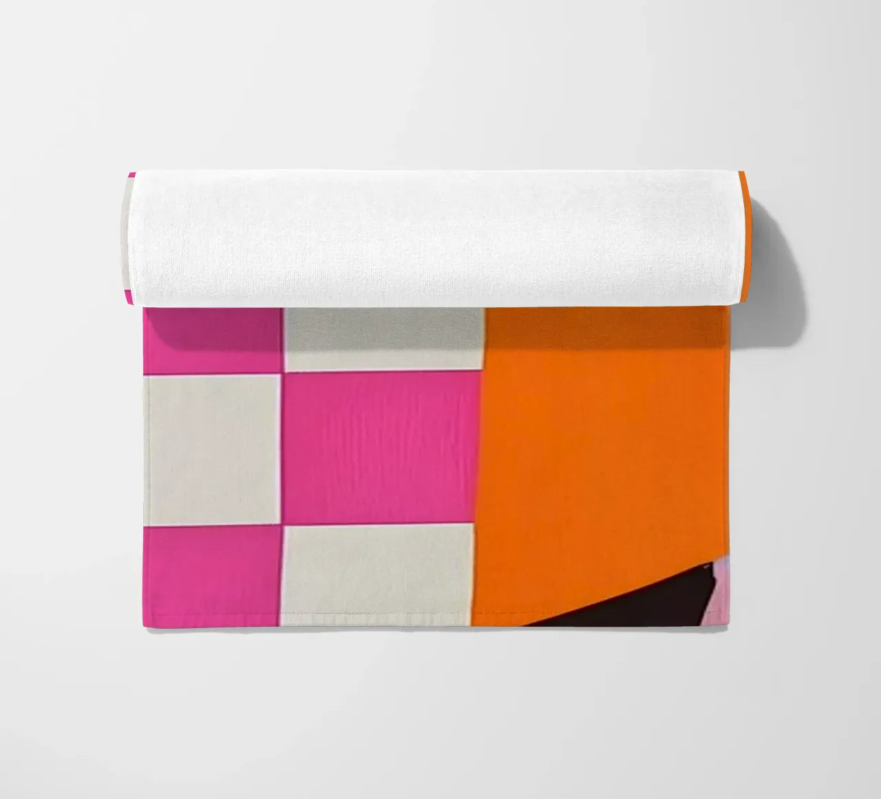 Pink and Orange Abstract Checks telo mare da Gypsy Galleria
