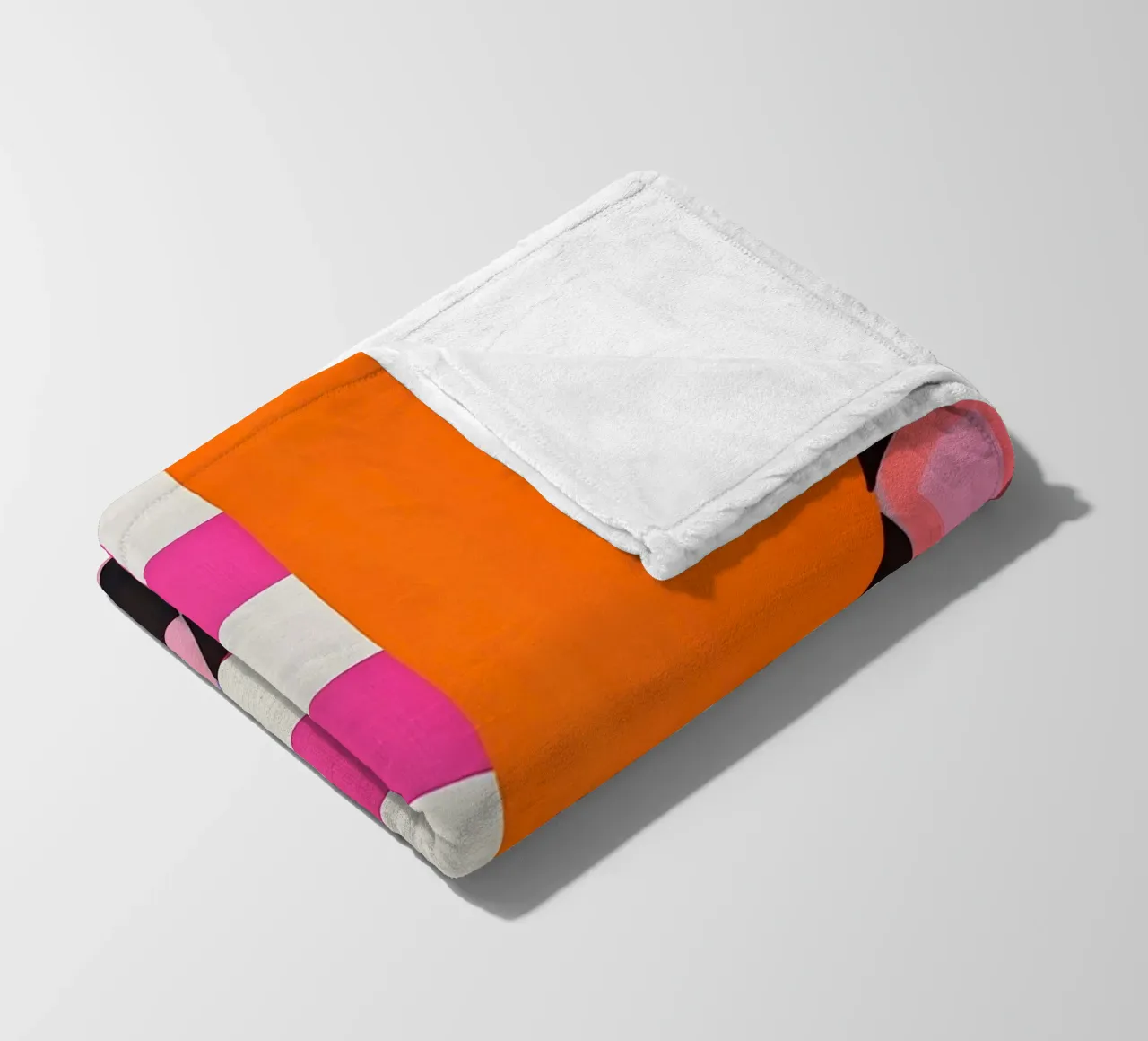 Pink and Orange Abstract Checks coperta in pile da Gypsy Galleria