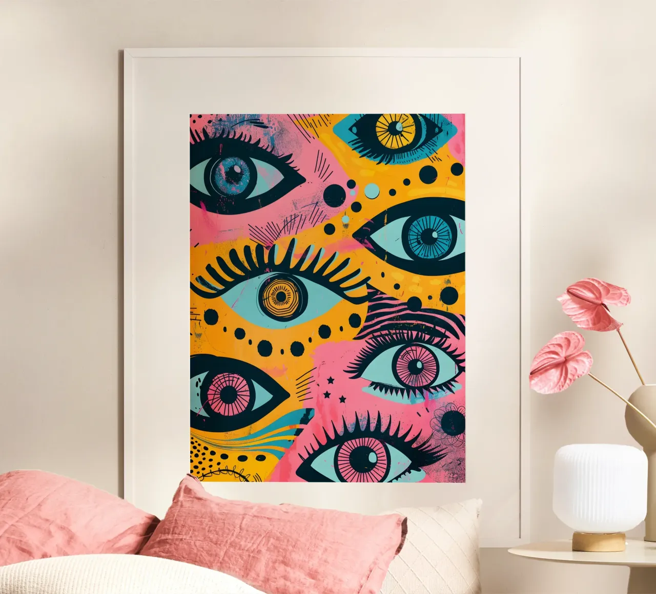 The Eyes poster con telaio in alluminio da Gypsy Galleria