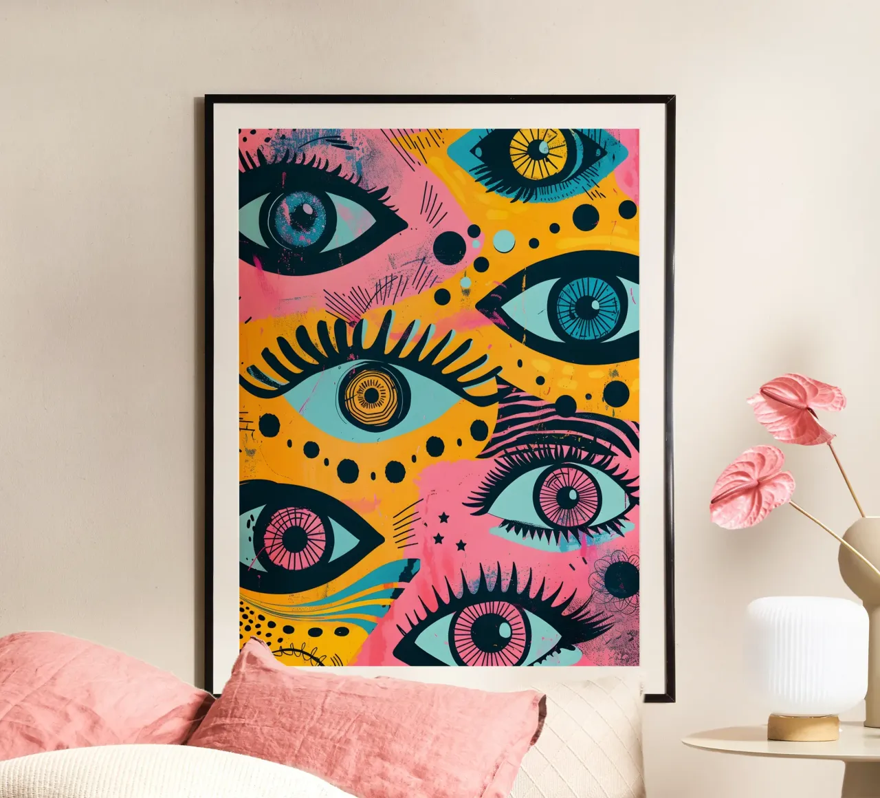The Eyes poster con telaio in alluminio da Gypsy Galleria