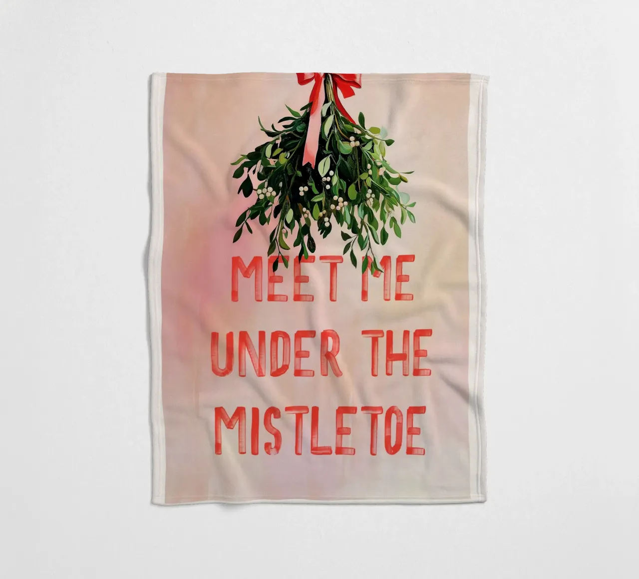Meet Me Under The Mistletoe Christmas Art manta de franela de Farlane