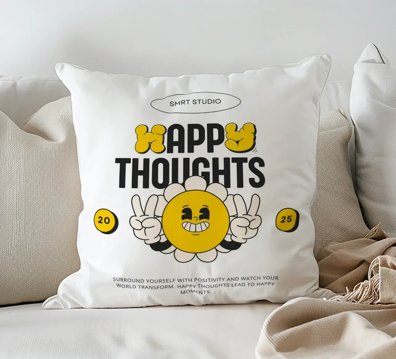 HAPPY THOUGHTS cuscino da Einfach Uebel