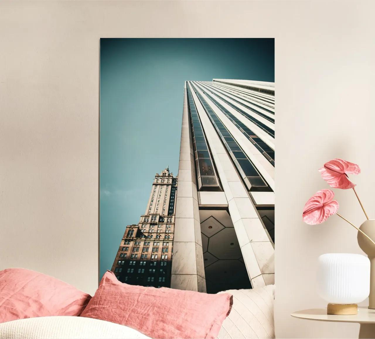 NEW YORK Skyscraper poster con telaio in alluminio da Flo Klein