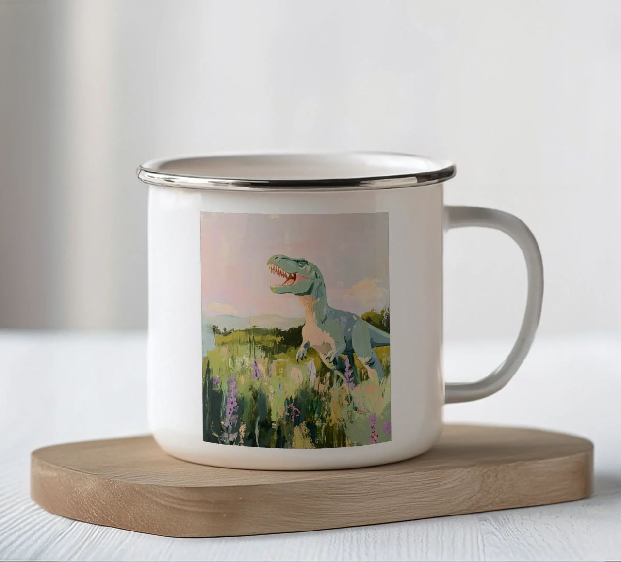The T-Rex tazza in smalto da Gypsy Galleria