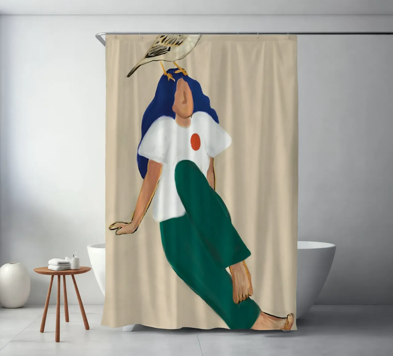 Il cuore di un uccello tenda da doccia da tainah negreiros
