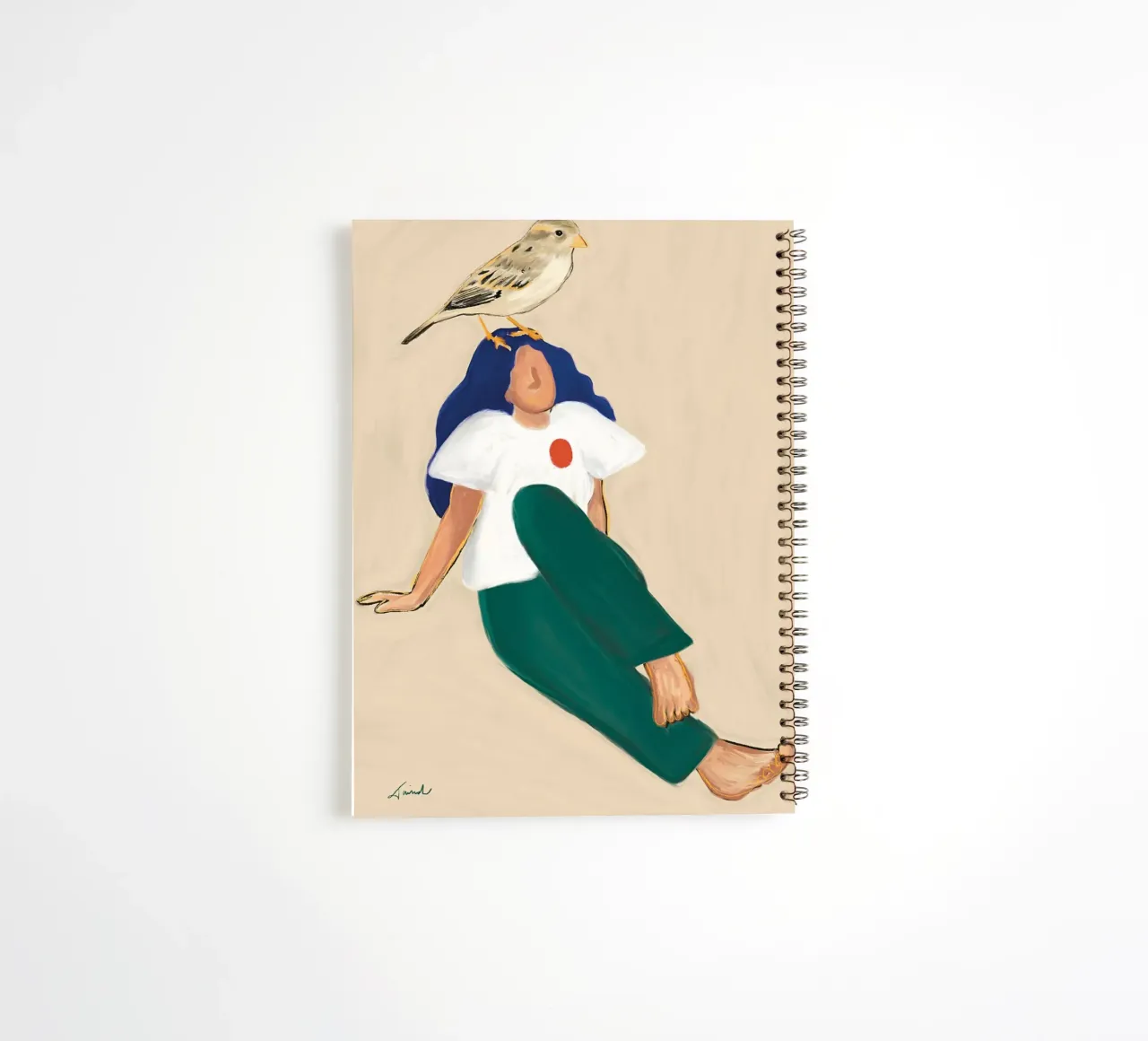 The heart of a bird spiral notebook by tainah negreiros