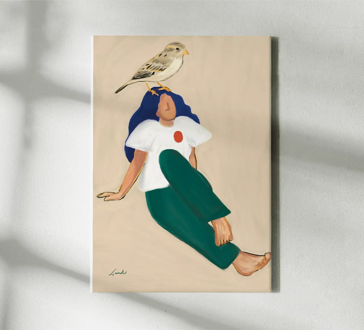 Il cuore di un uccello tela da tainah negreiros