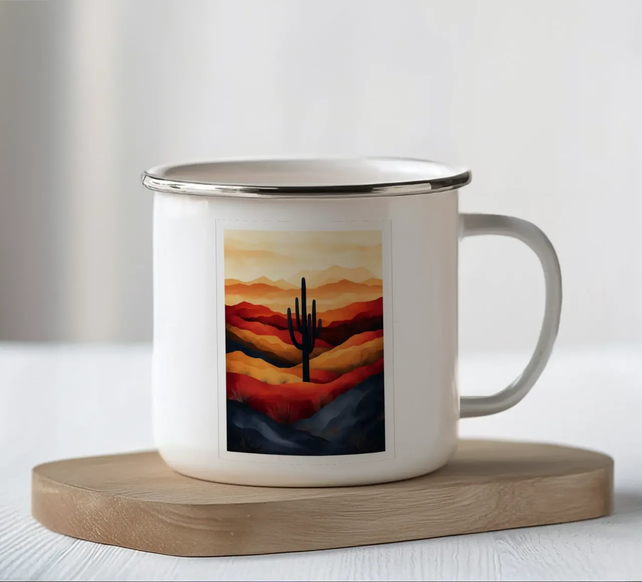 Saguaro Cactus Zuidwest Nationaal Park Kunst emaille mok van Farlane