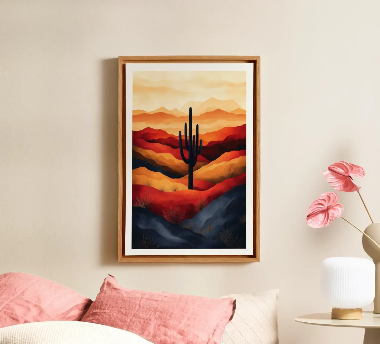 Saguaro Cactus Zuidwest Nationaal Park Kunst canvas met Baklijst van Farlane
