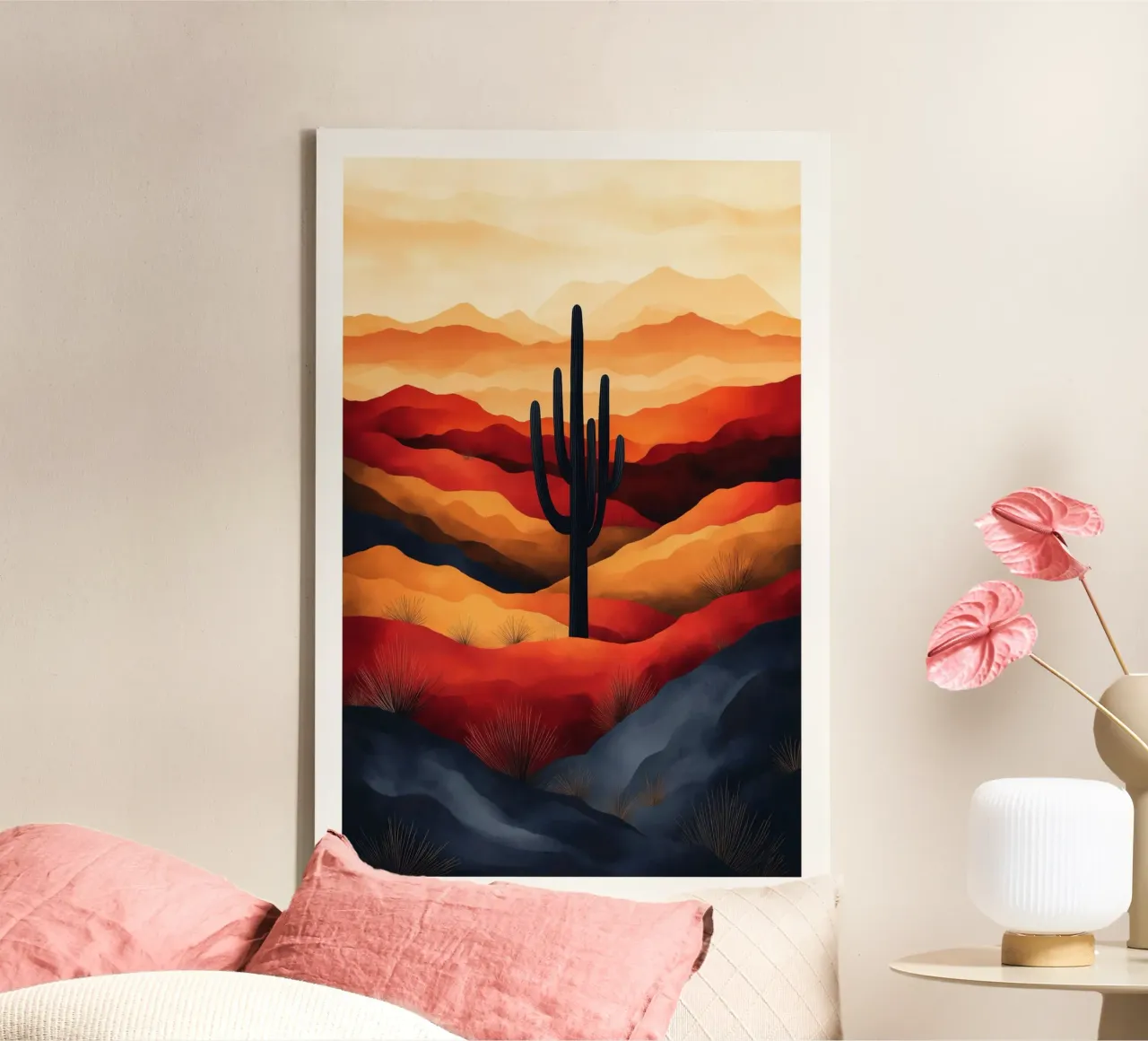 Saguaro Cactus Zuidwest Nationaal Park Kunst canvas met Baklijst van Farlane