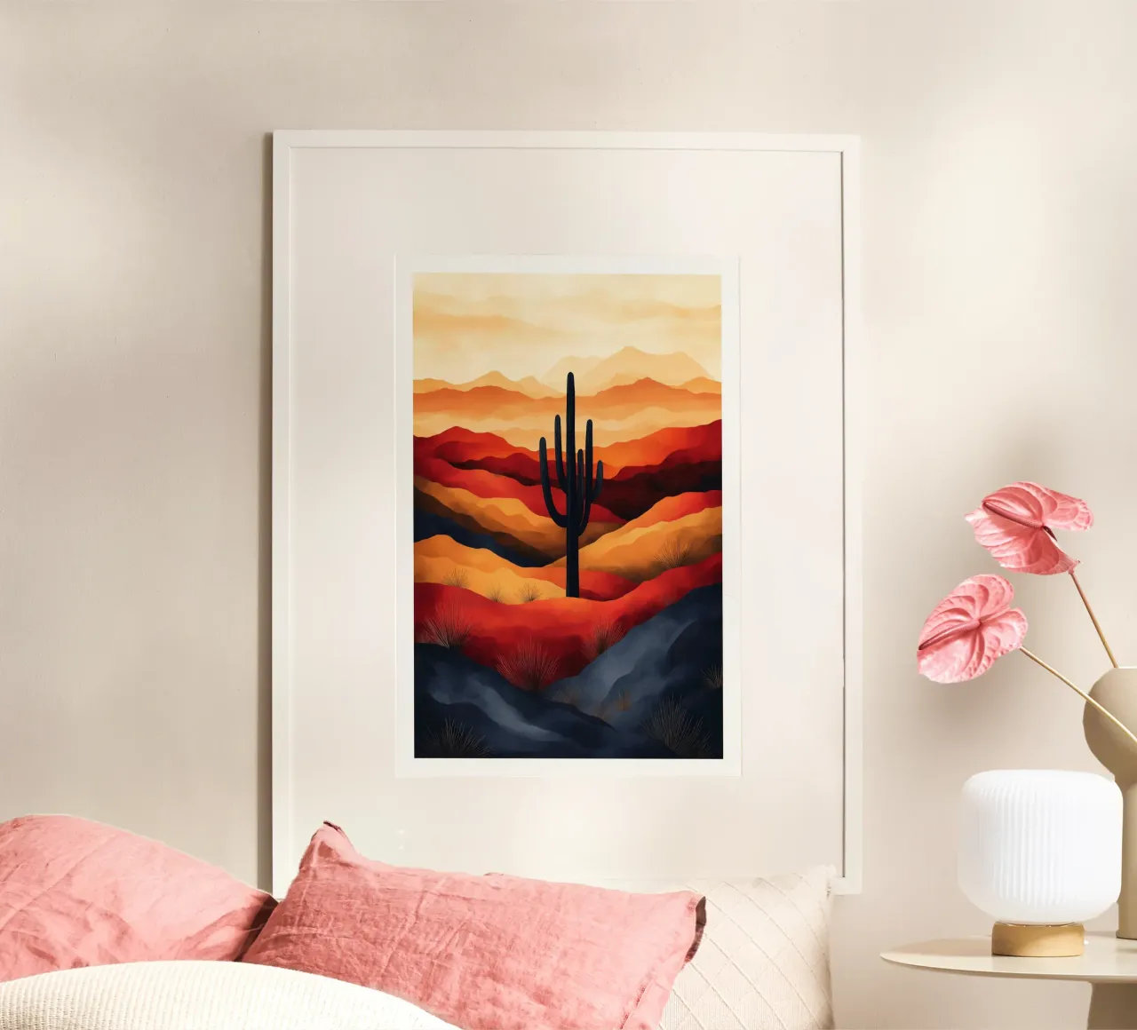 Saguaro Cactus Zuidwest Nationaal Park Kunst poster met kunststof frame van Farlane