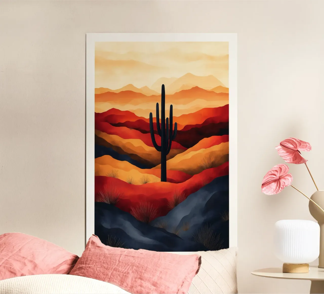 Saguaro Cactus Zuidwest Nationaal Park Kunst poster met kunststof frame van Farlane