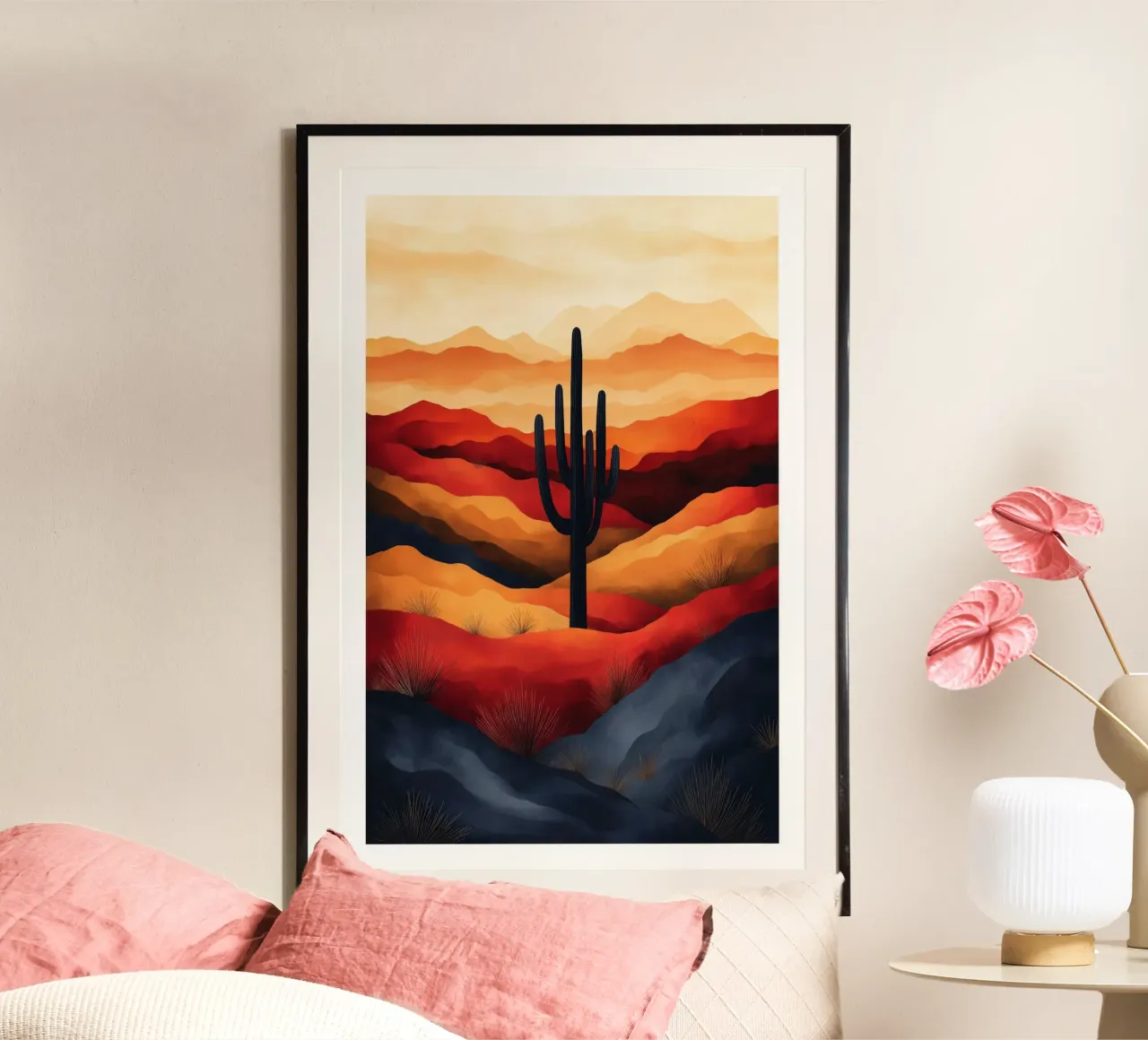 Saguaro Cactus Zuidwest Nationaal Park Kunst poster met kunststof frame van Farlane